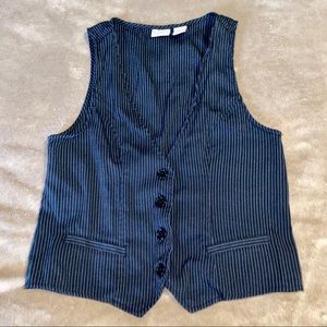Vintage Pin Stripe Button Up Vest